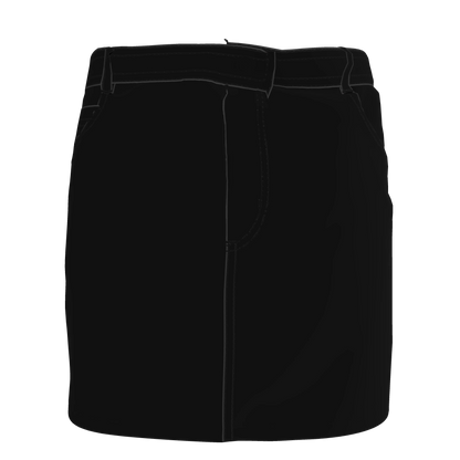 Denim Mini Skirt in Pure Black Heavy Stretch Cotton Twill