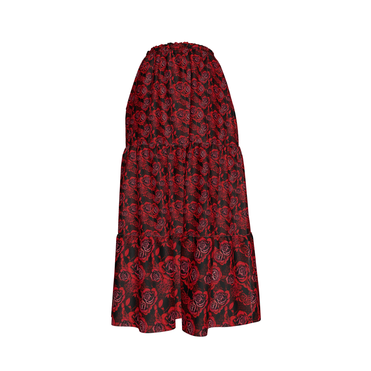 Red Rose Tiered Skirt