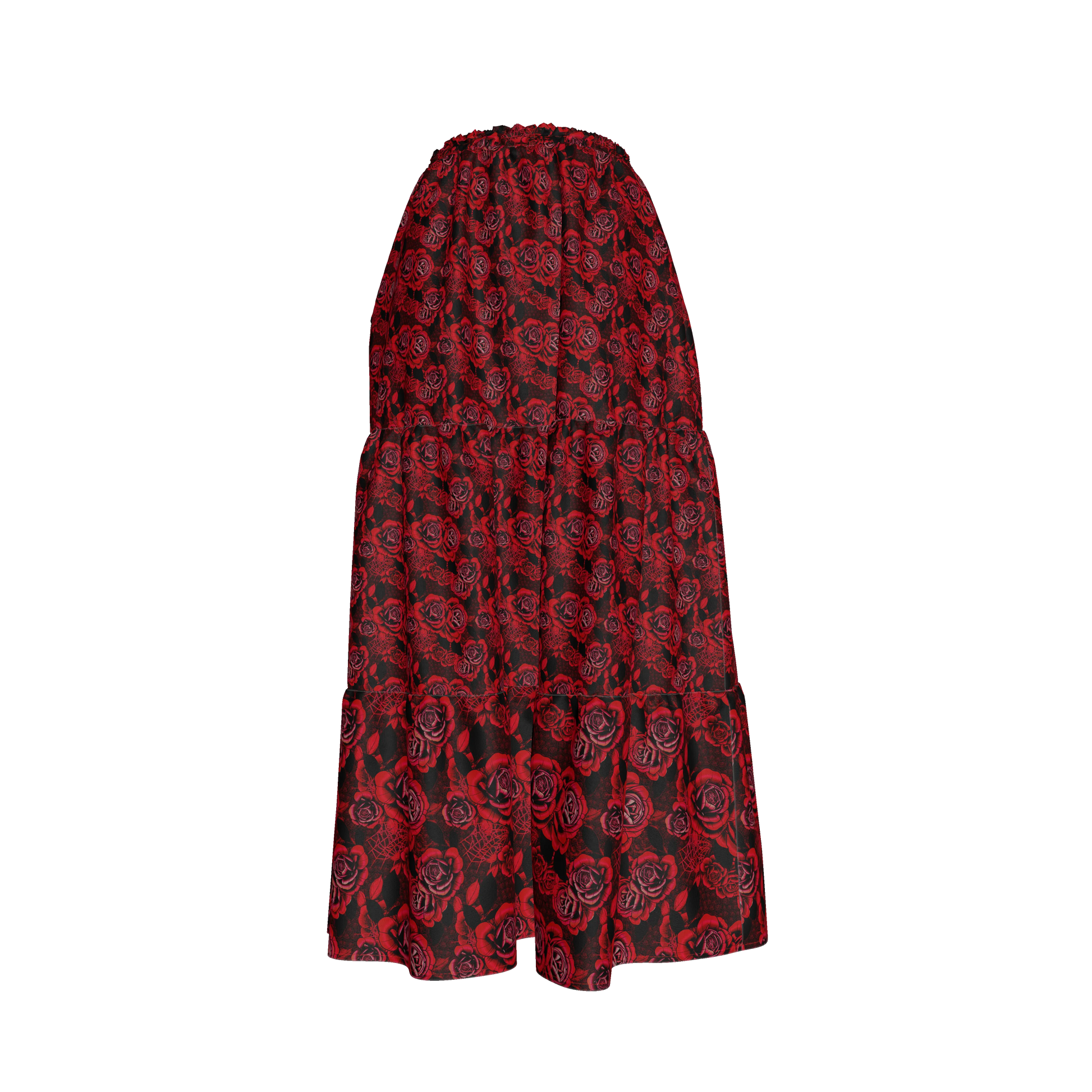 Red Rose Tiered Skirt