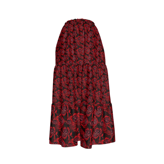 Red Rose Tiered Skirt