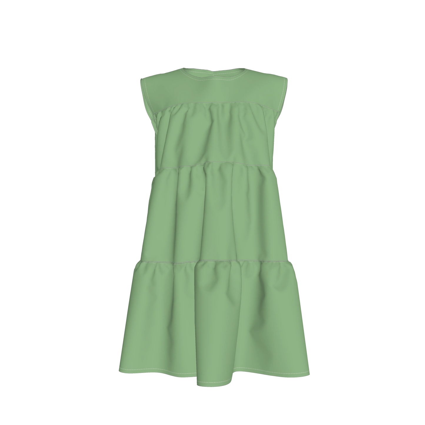 Ruffle Dress without Lining in Pima Cotton Poplin