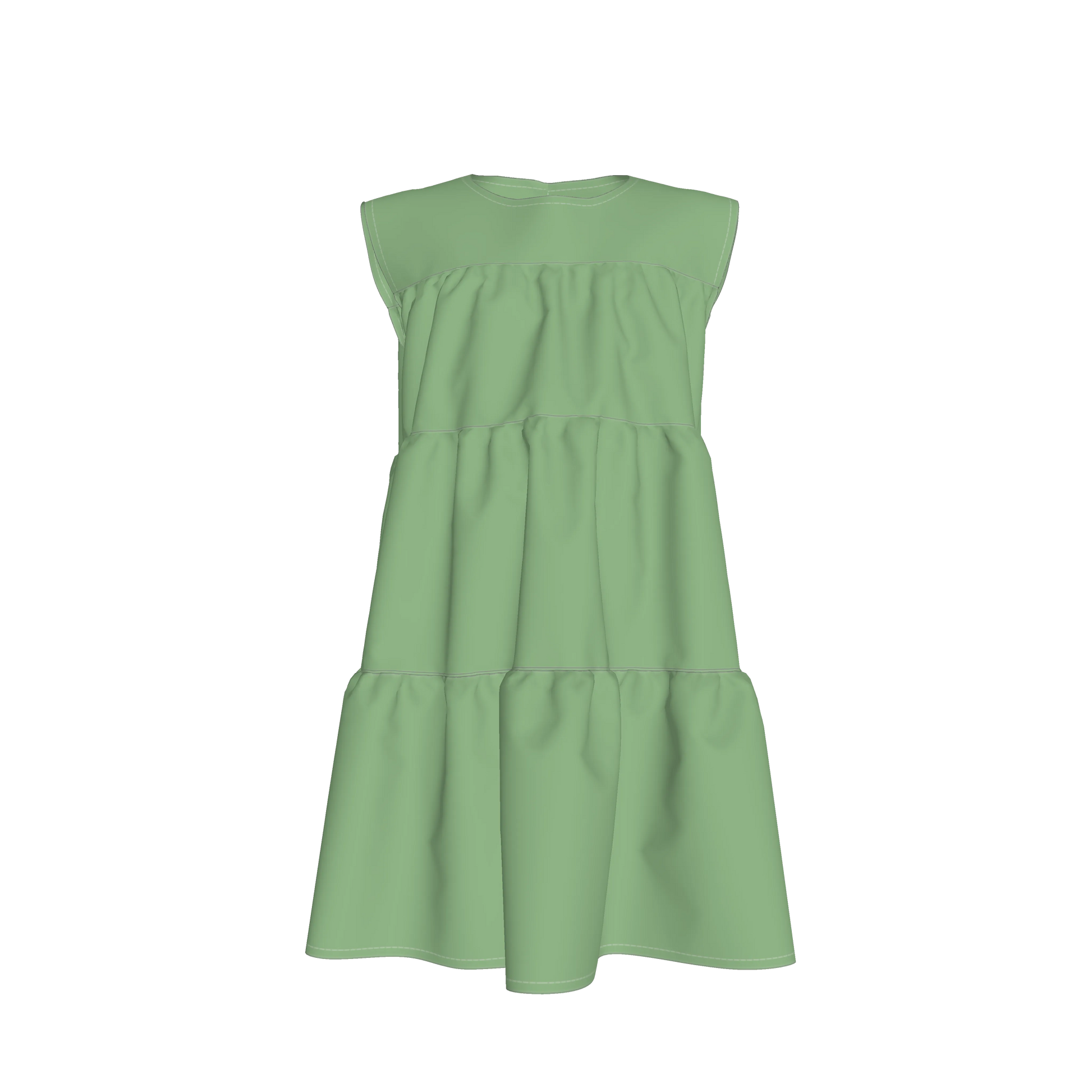 Ruffle Dress without Lining in Pima Cotton Poplin