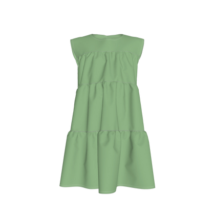 Ruffle Dress without Lining in Pima Cotton Poplin