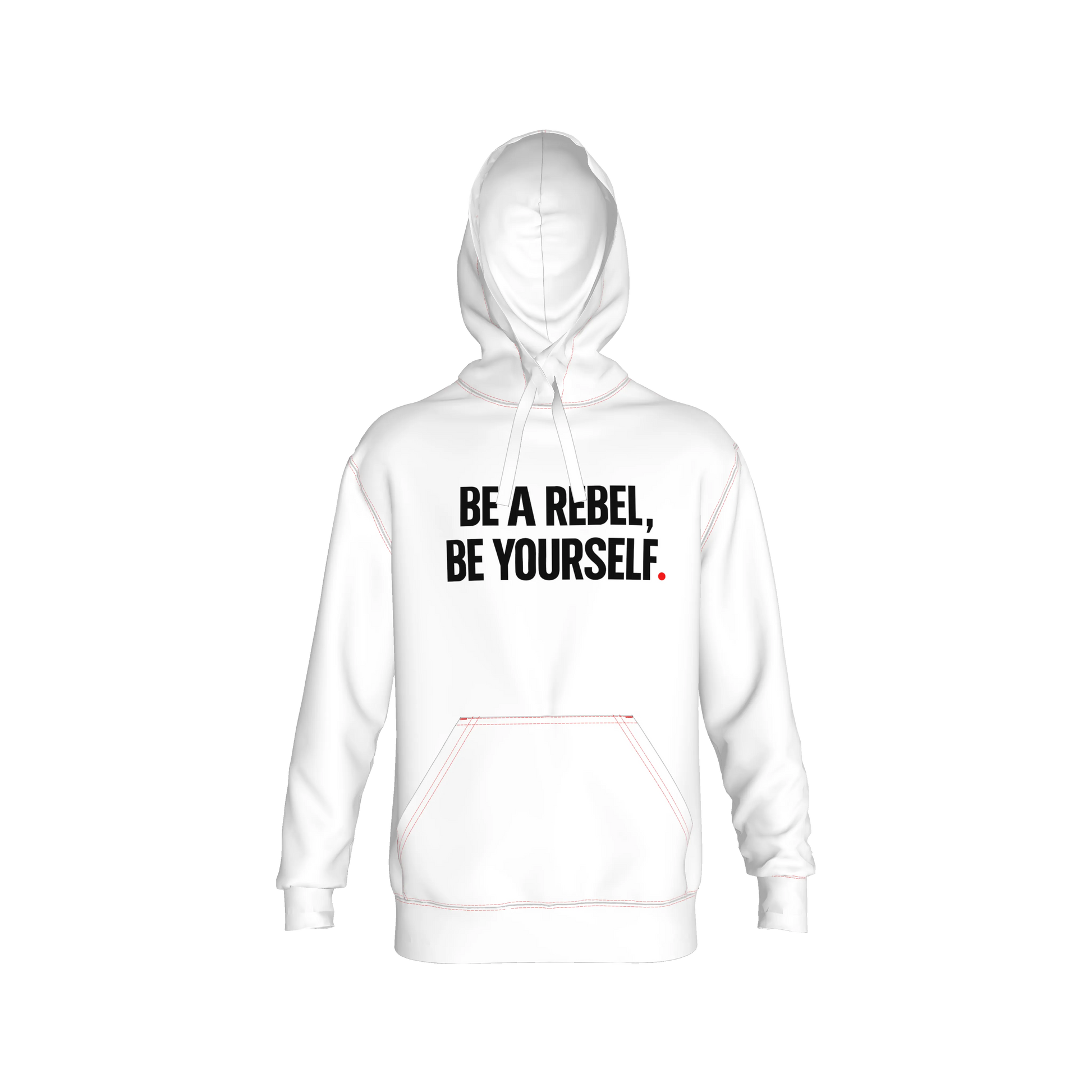 White Hoodie – Be a Rebel, Be Yourself.