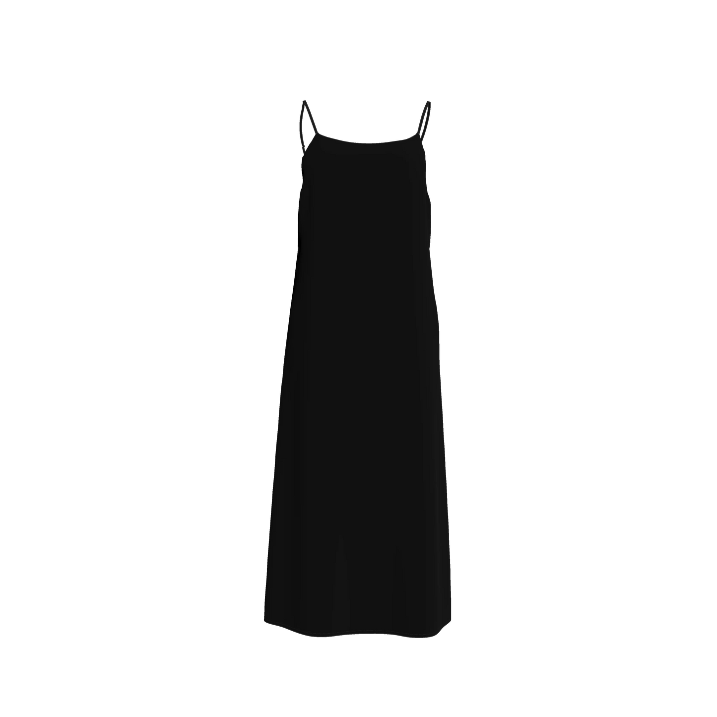 Pure Black Slip Dress in Ecovero Viscose Crepe