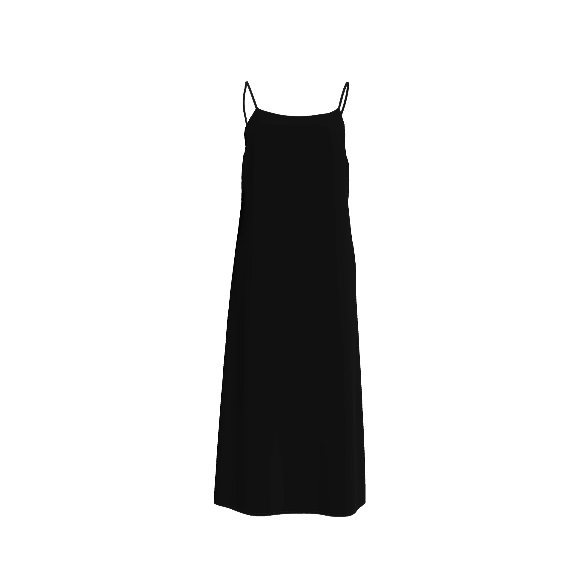 Pure Black Slip Dress in Ecovero Viscose Crepe