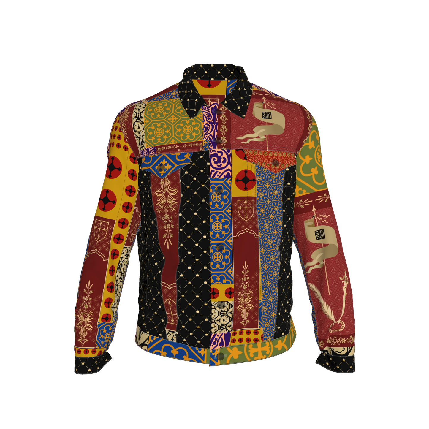 Joan of Arc Exclusive Satin and Denim Jacket