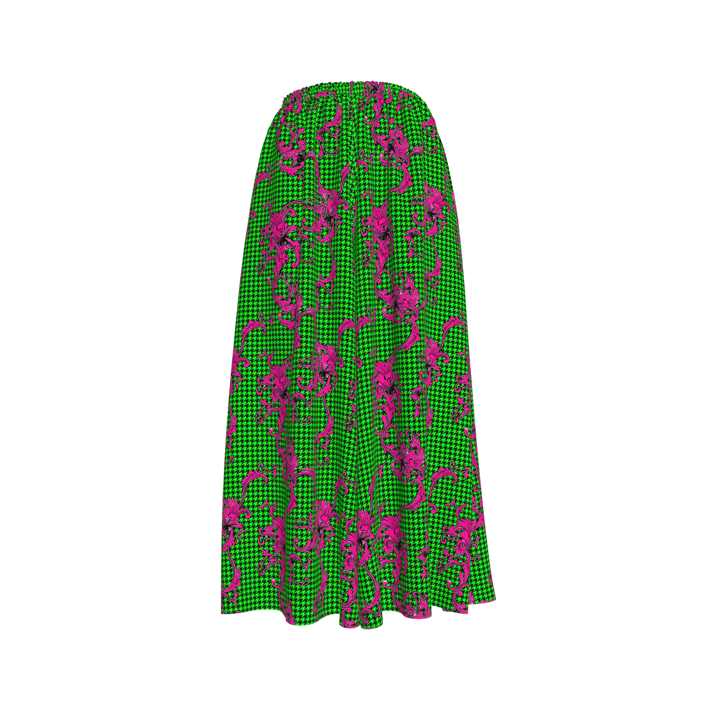 Pink & Green Houndstooth Palazzo Pants