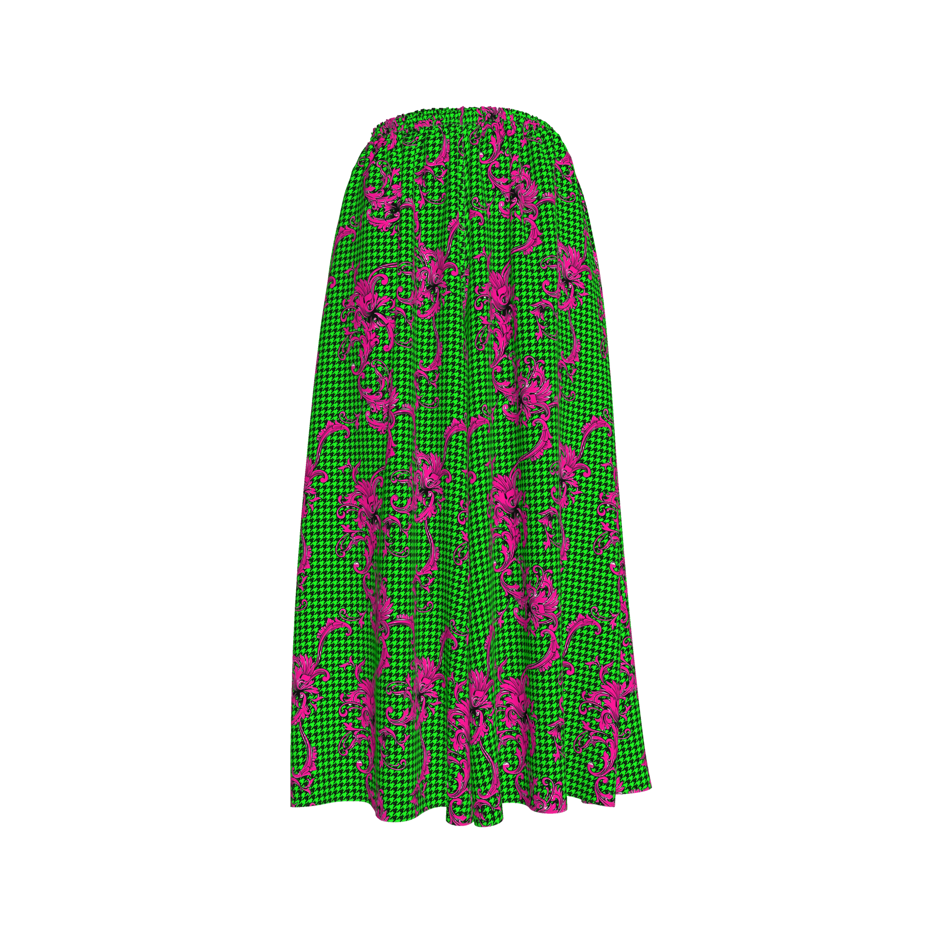 Pink & Green Houndstooth Palazzo Pants