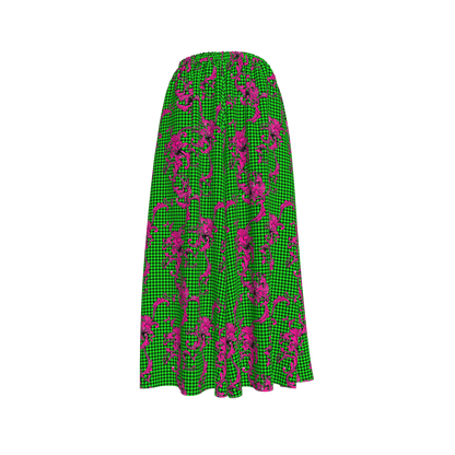 Pink & Green Houndstooth Palazzo Pants