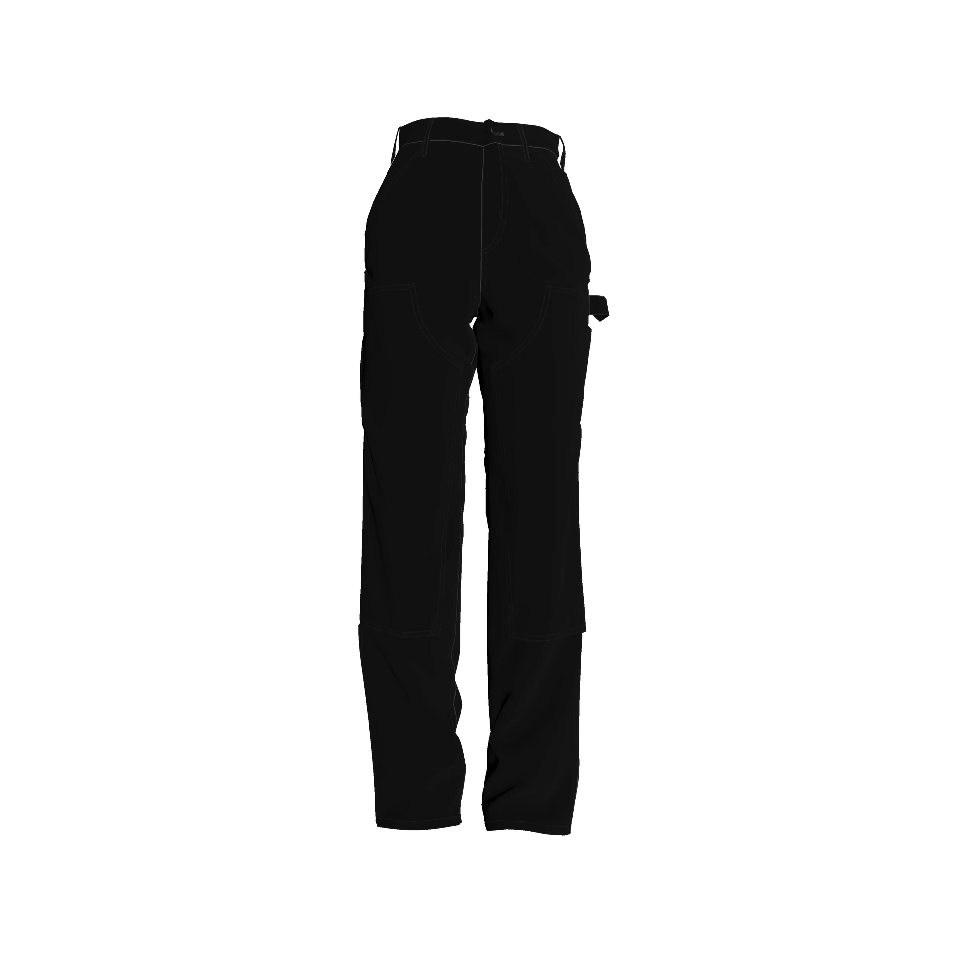 Carpenter Pants in Pure Black Heavy Stretch Cotton Twill