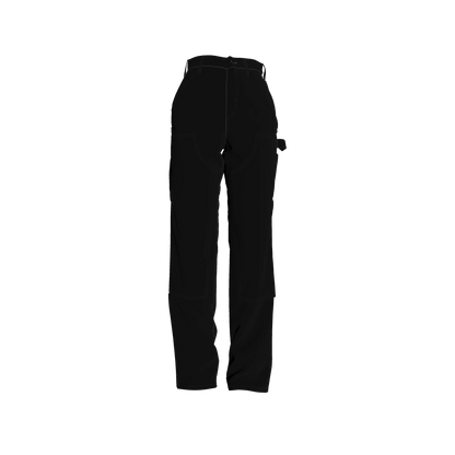 Carpenter Pants in Pure Black Heavy Stretch Cotton Twill