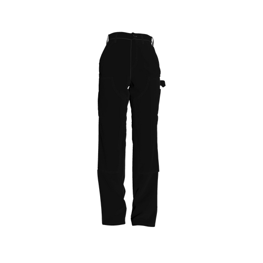 Carpenter Pants in Pure Black Heavy Stretch Cotton Twill