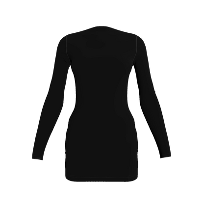 Mini Dress With Scooped Back in Pure Black Cotton Spandex Lightweight Jersey