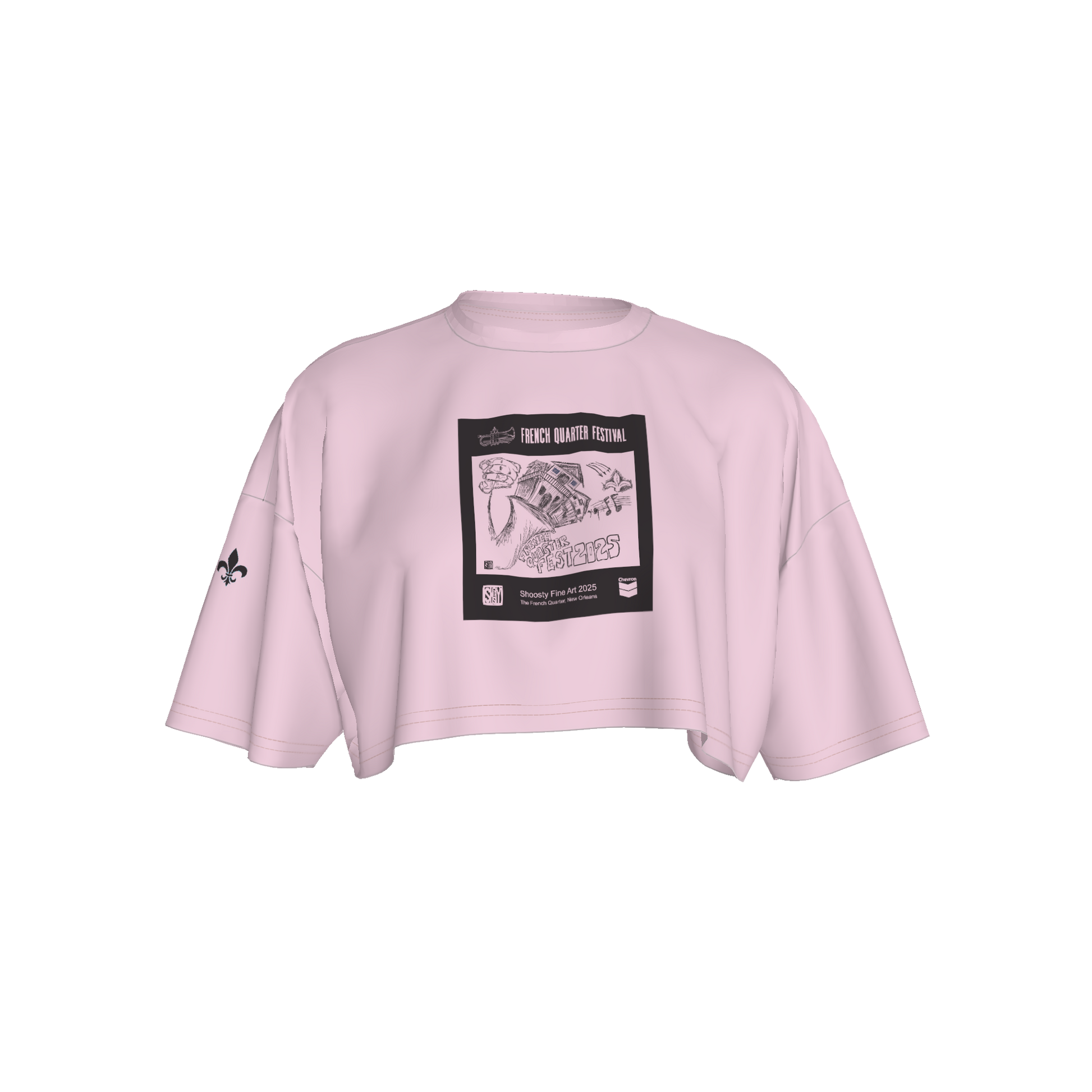 French Quarter Pink Cropped T-Shirt