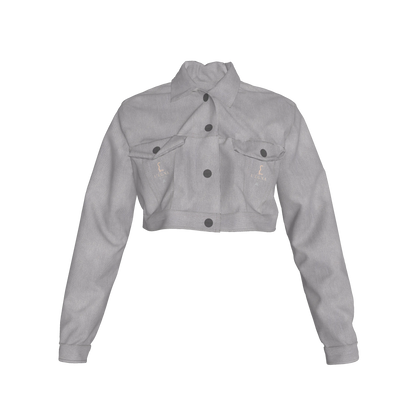 L'EGNA RISING 'GRAY' Cropped Jean Jacket