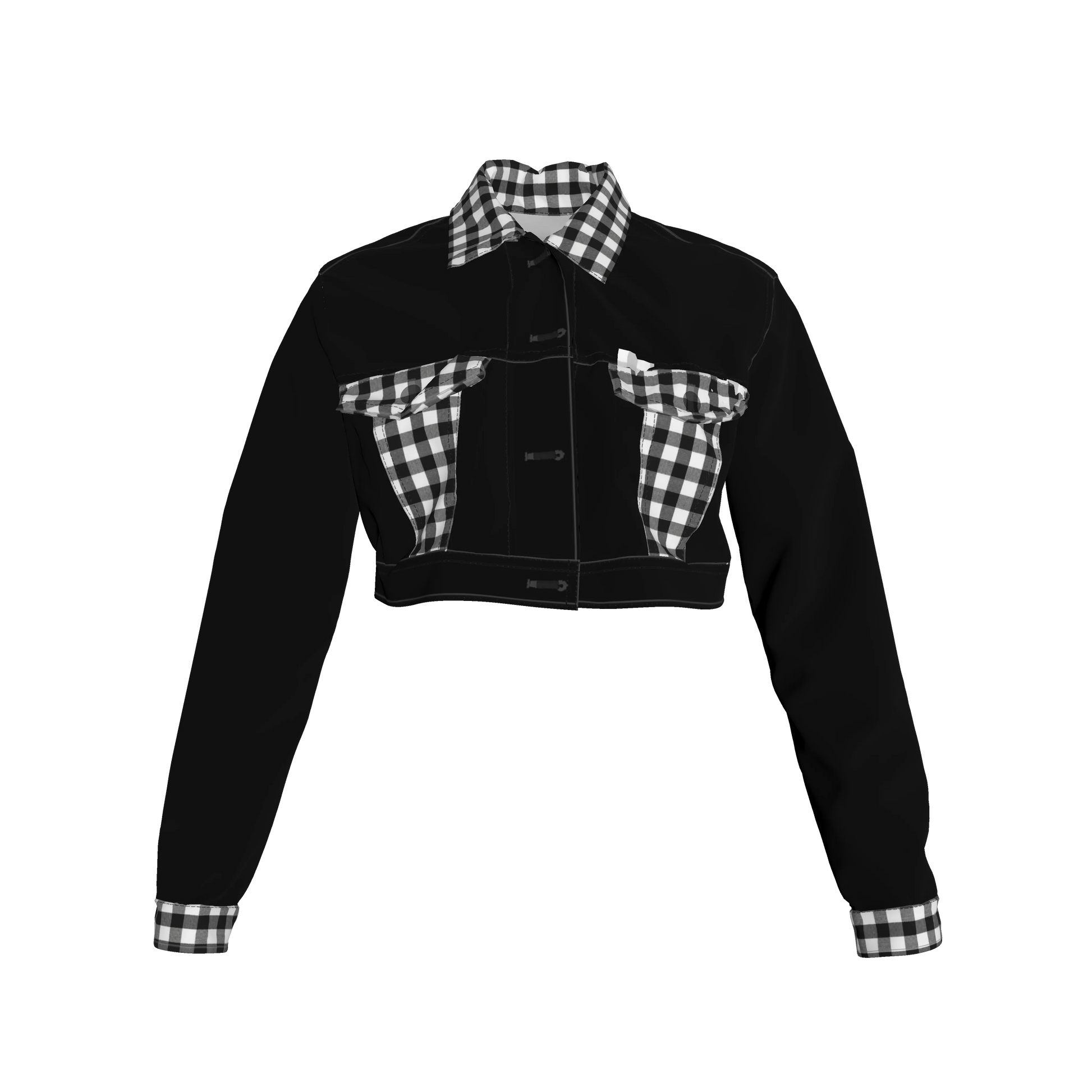 Cropped Jean Jacket — Playful Star Print