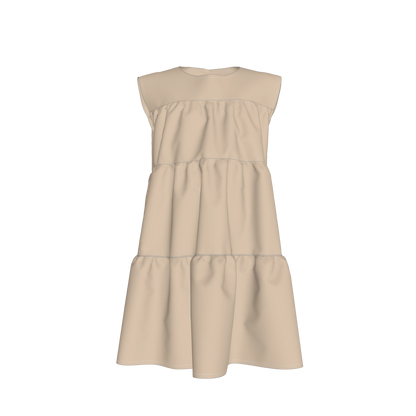 Ruffle Dress without Lining in Pima Cotton Poplin