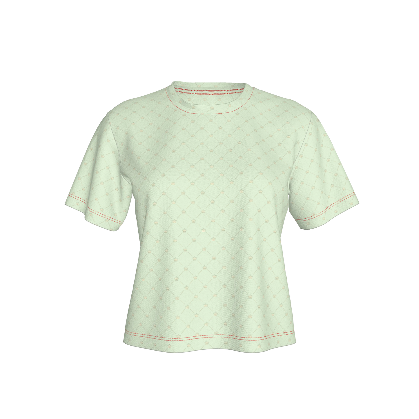 Crown and Lines Light Green Women’s Cropped T-Shirt