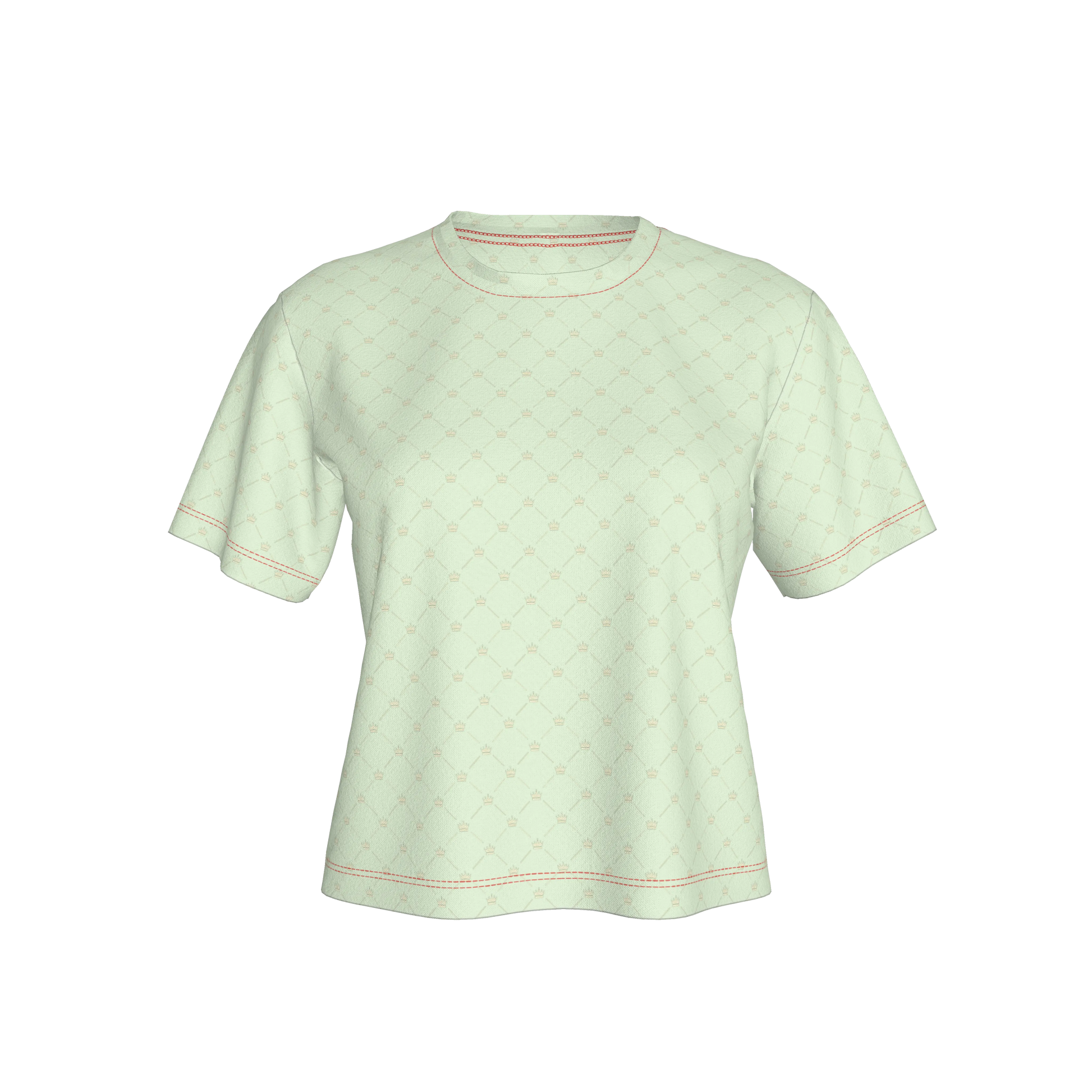 Crown and Lines Light Green Women’s Cropped T-Shirt
