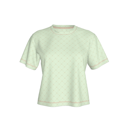Crown and Lines Light Green Women’s Cropped T-Shirt