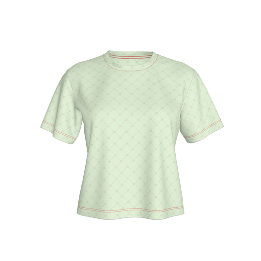 Crown and Lines Light Green Women’s Cropped T-Shirt