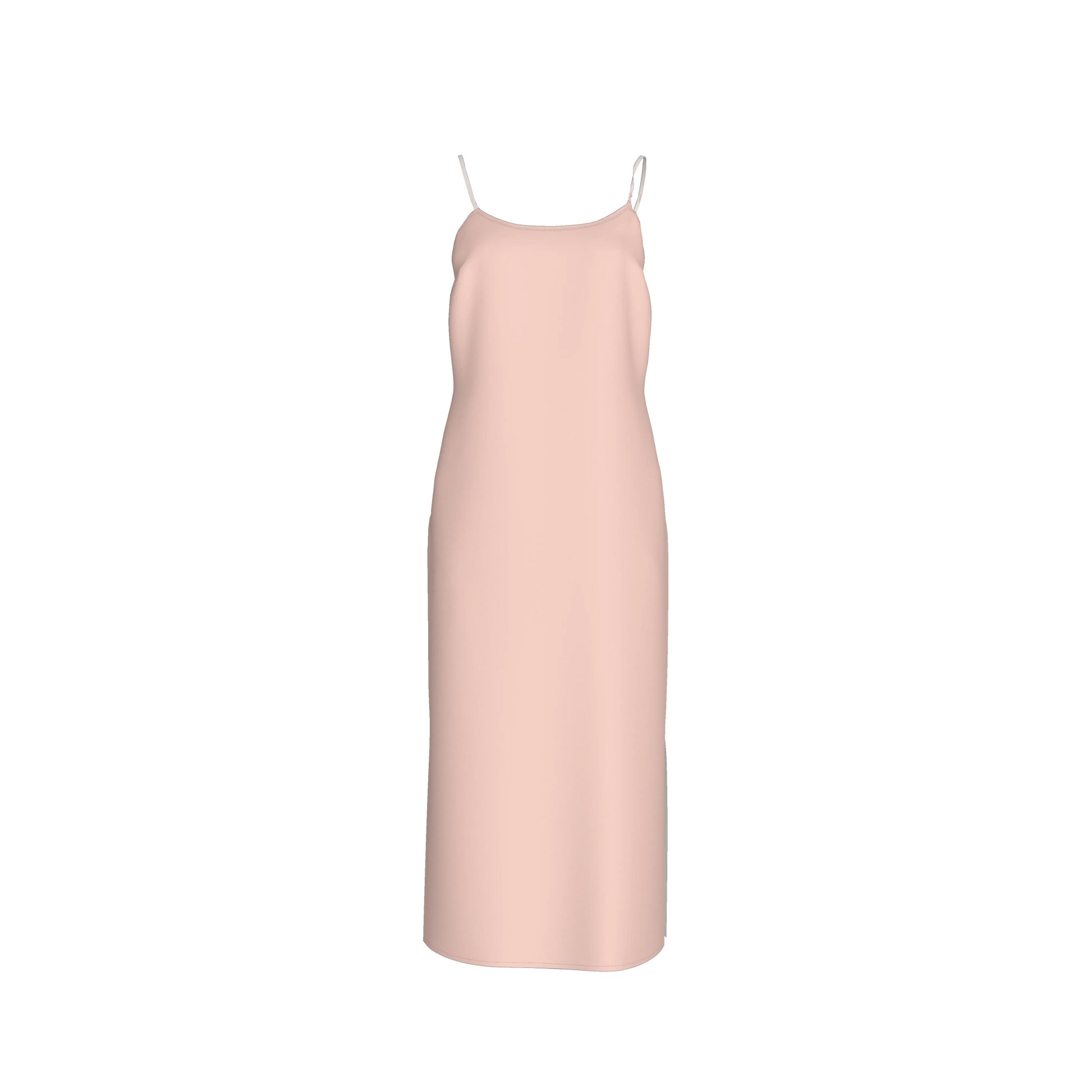 Darted Slip Dress in Lightweight Stretch Silk Satin