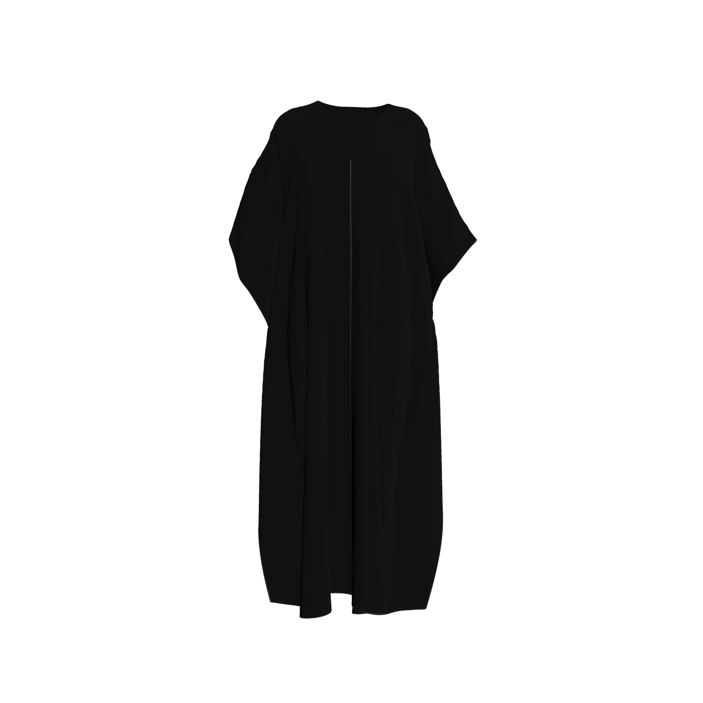 Caftan in Pure Black Pima Cotton Poplin Caftan