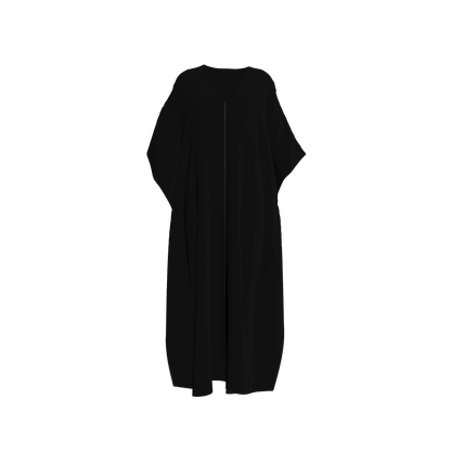 Caftan in Pure Black Pima Cotton Poplin Caftan