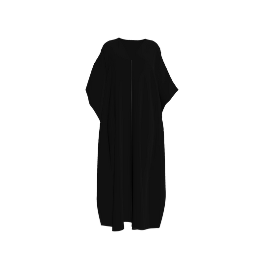 Caftan in Pure Black Pima Cotton Poplin Caftan
