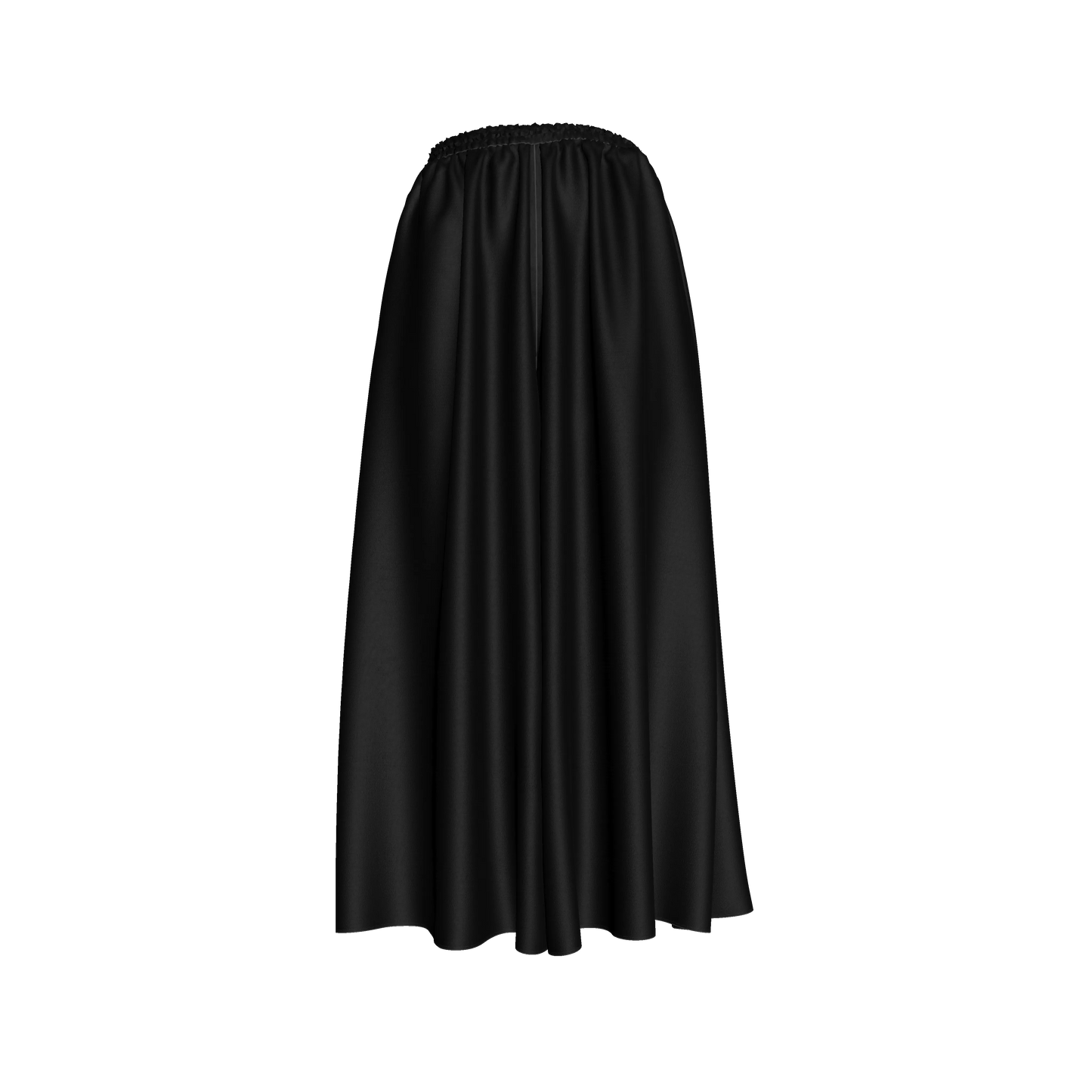 Palazzo Pant with Elastic Waist in Pure Black Ecovero Viscose Crepe