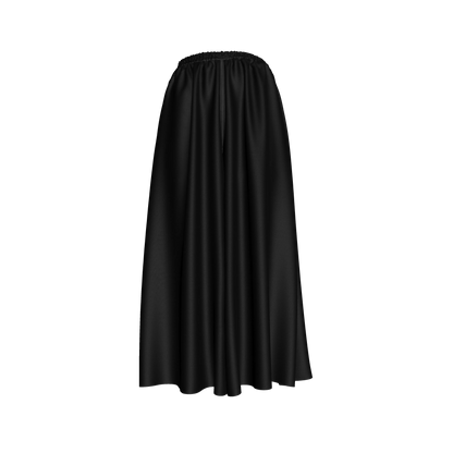 Palazzo Pant with Elastic Waist in Pure Black Ecovero Viscose Crepe