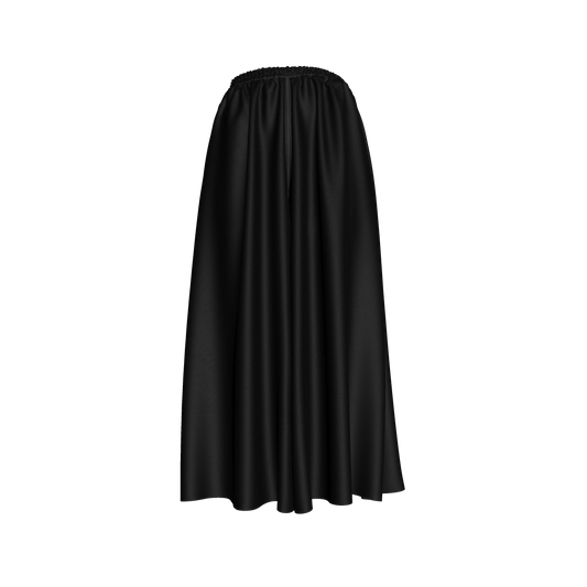 Palazzo Pant with Elastic Waist in Pure Black Ecovero Viscose Crepe