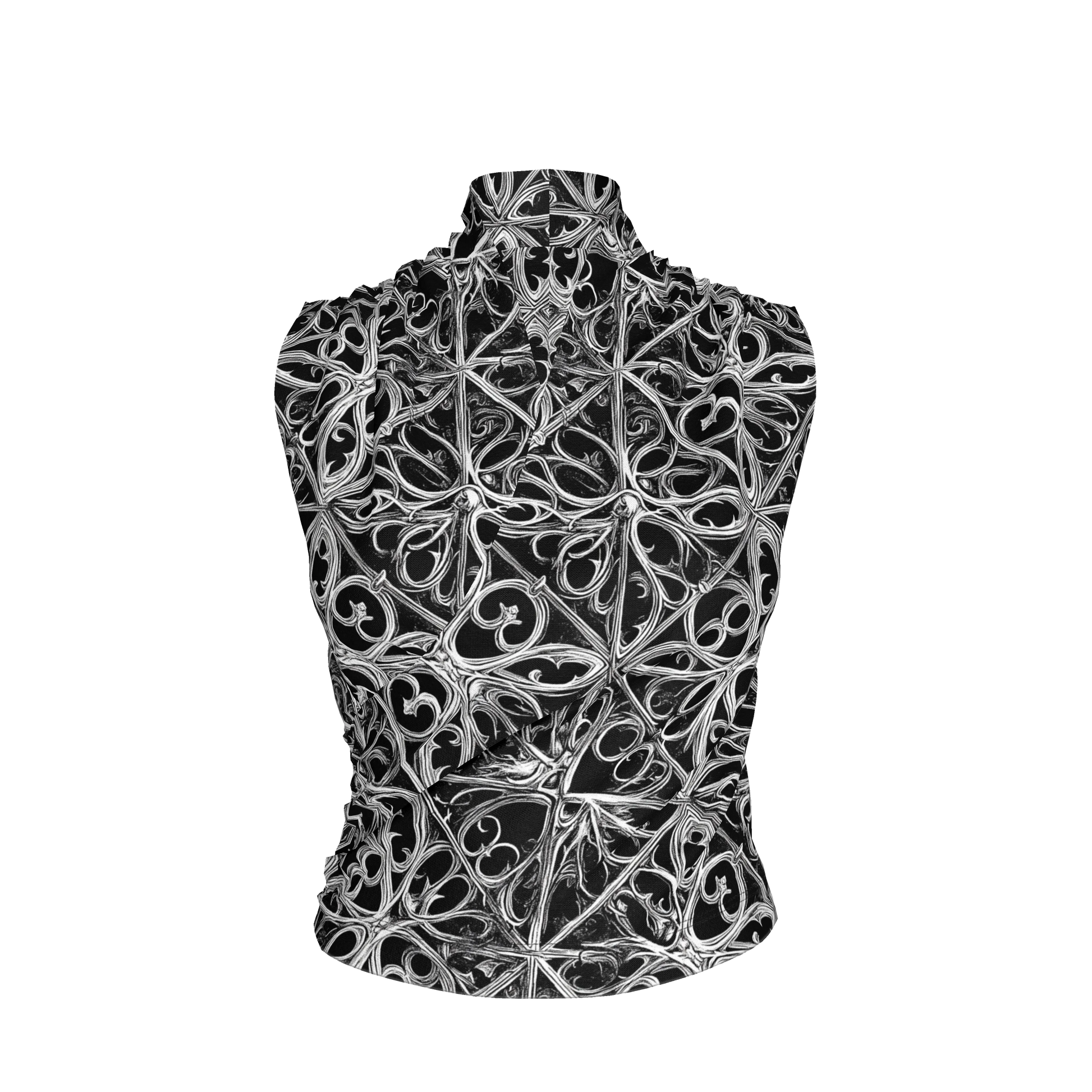 Gothic Lattice Surplice Top in Bamboo Cotton Jersey