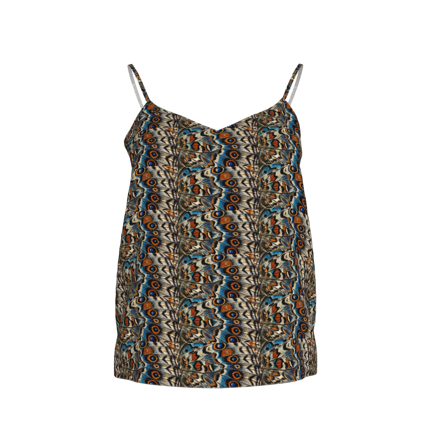 Organic Cotton Voile Camisole – Black Silhouette Print