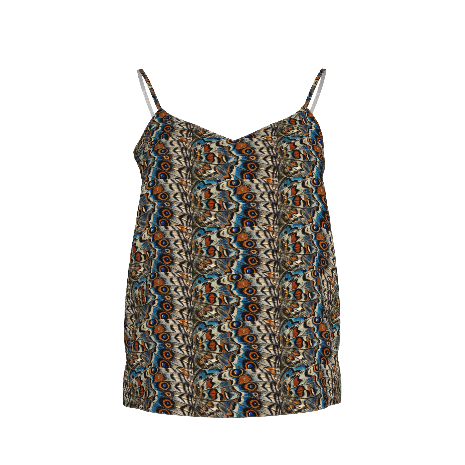 Organic Cotton Voile Camisole – Black Silhouette Print