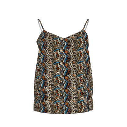 Organic Cotton Voile Camisole – Black Silhouette Print