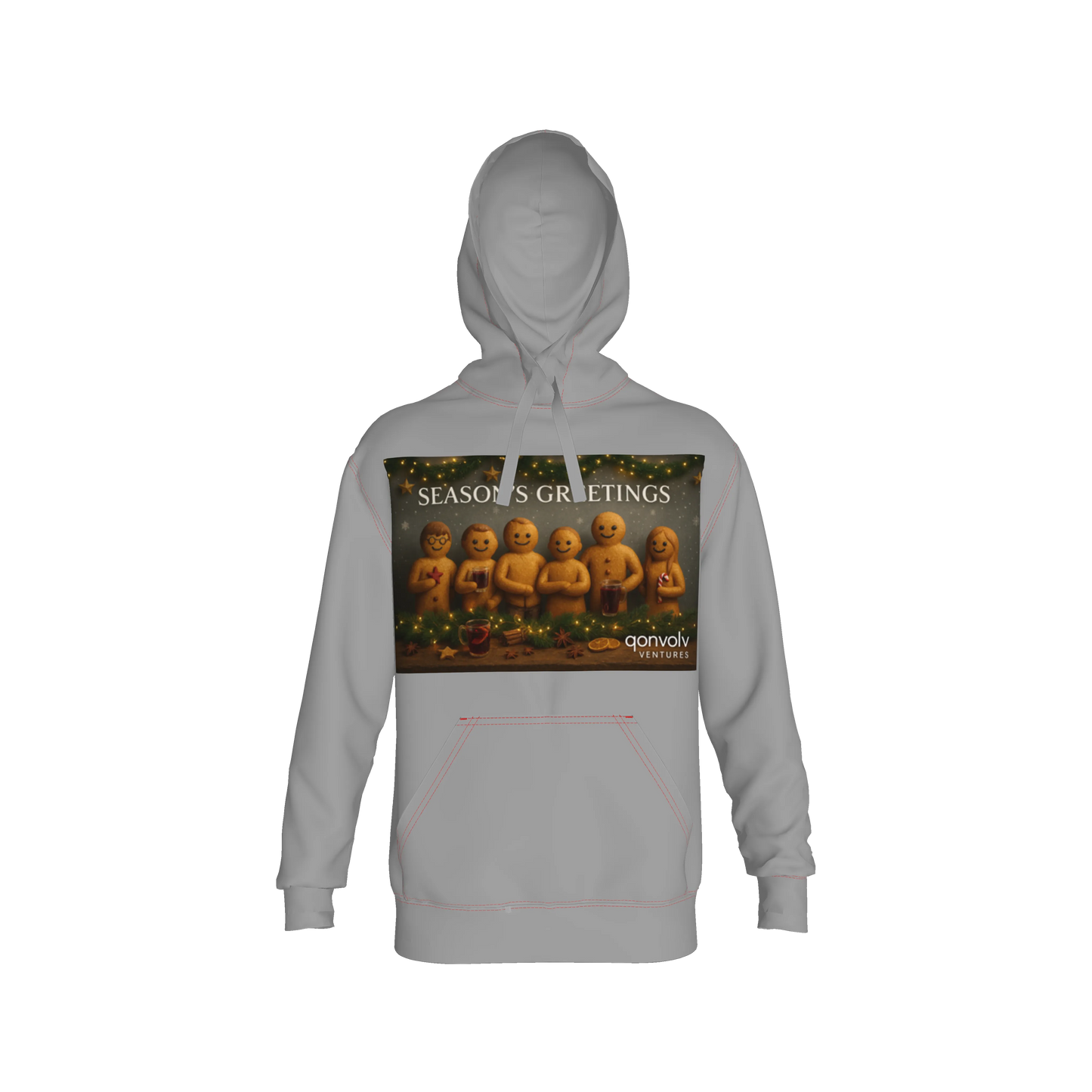 Basic Hoodie with Festive Gingerbread Print