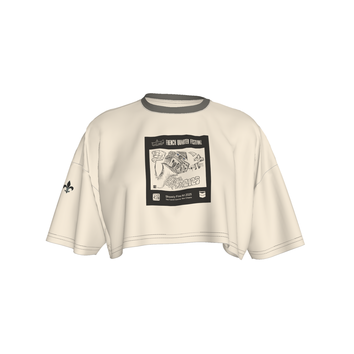 French Quarter Tan Cropped T-Shirt – Organic Cotton Pique