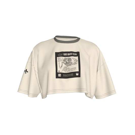 French Quarter Tan Cropped T-Shirt – Organic Cotton Pique