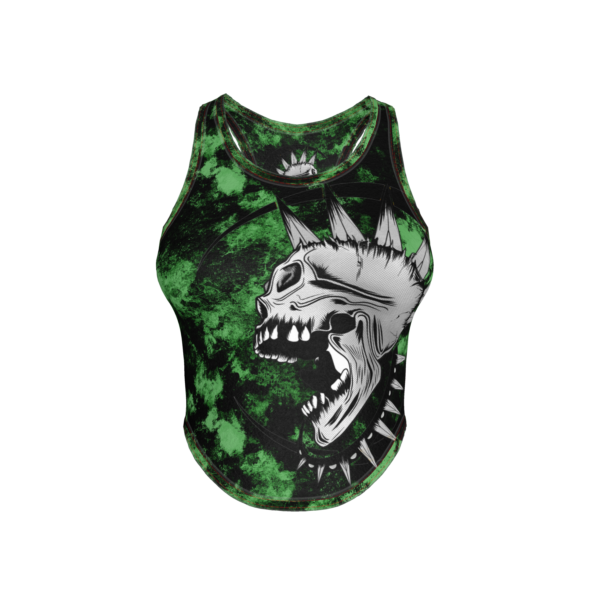 Green Punk Skull Tank