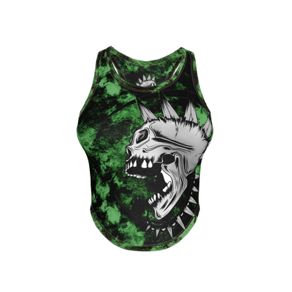 Green Punk Skull Tank