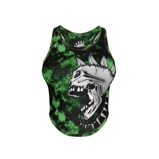 Green Punk Skull Tank
