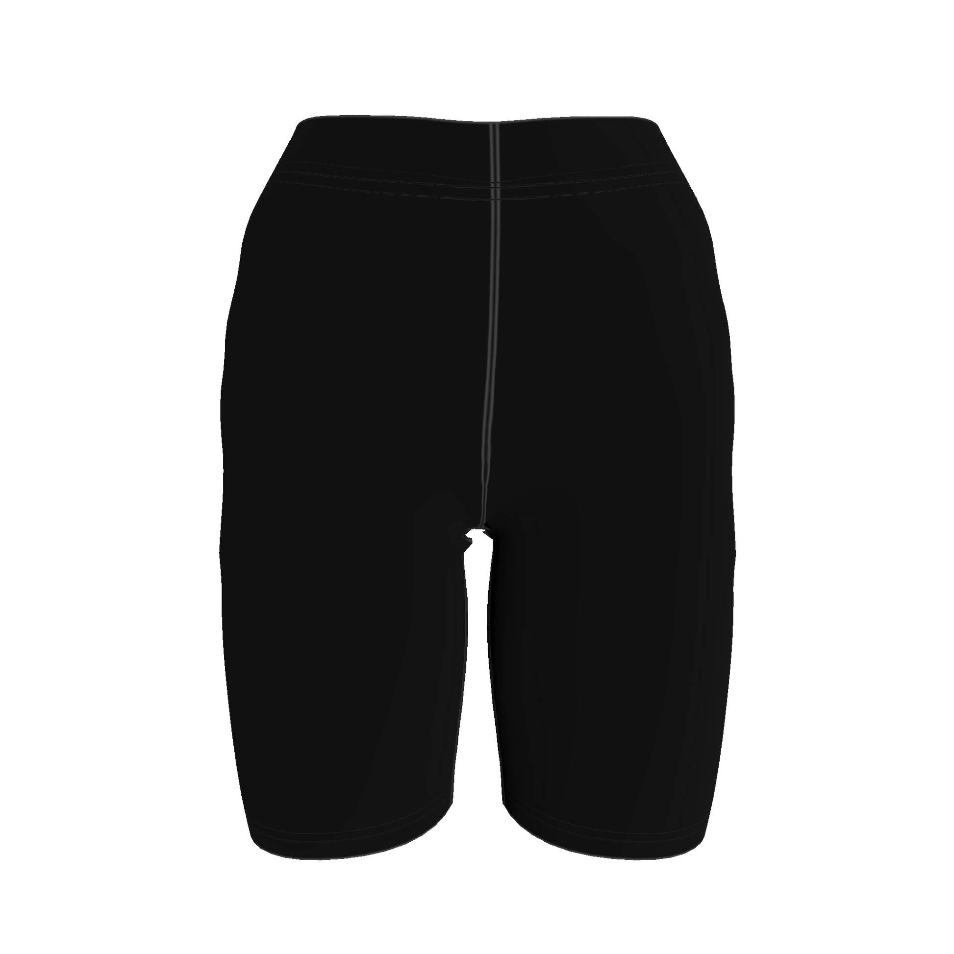 Athletic Shorts in Pure Black Cotton-Spandex Jersey