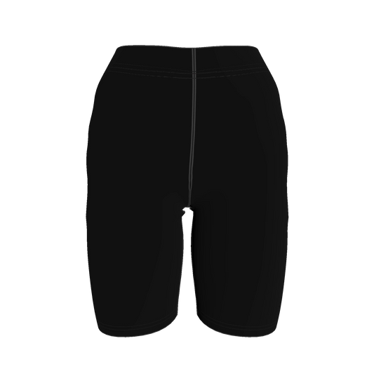 Athletic Shorts in Pure Black Cotton-Spandex Jersey