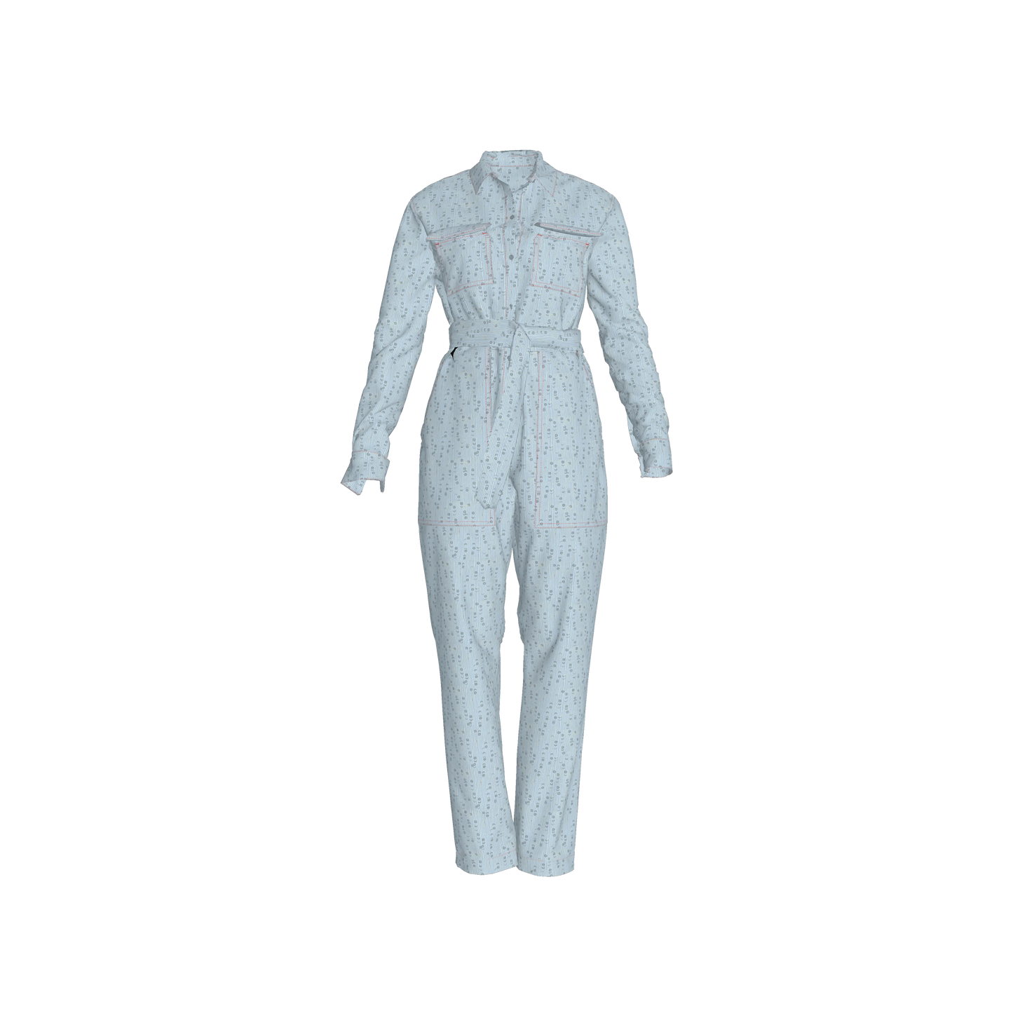Lightweight Button Front Jumpsuit in Brushed Organic Cotton Twill