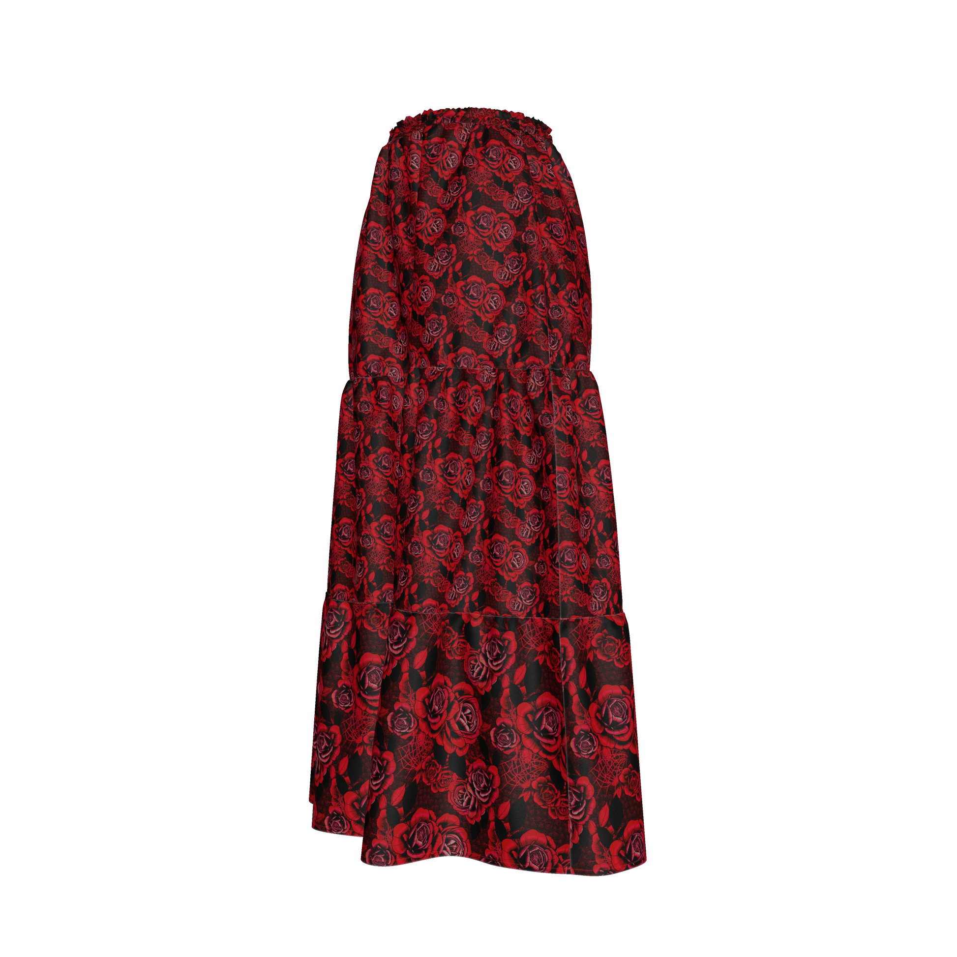 Red Rose Tiered Skirt