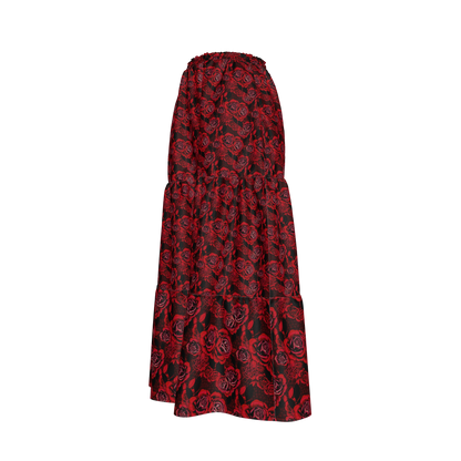 Red Rose Tiered Skirt