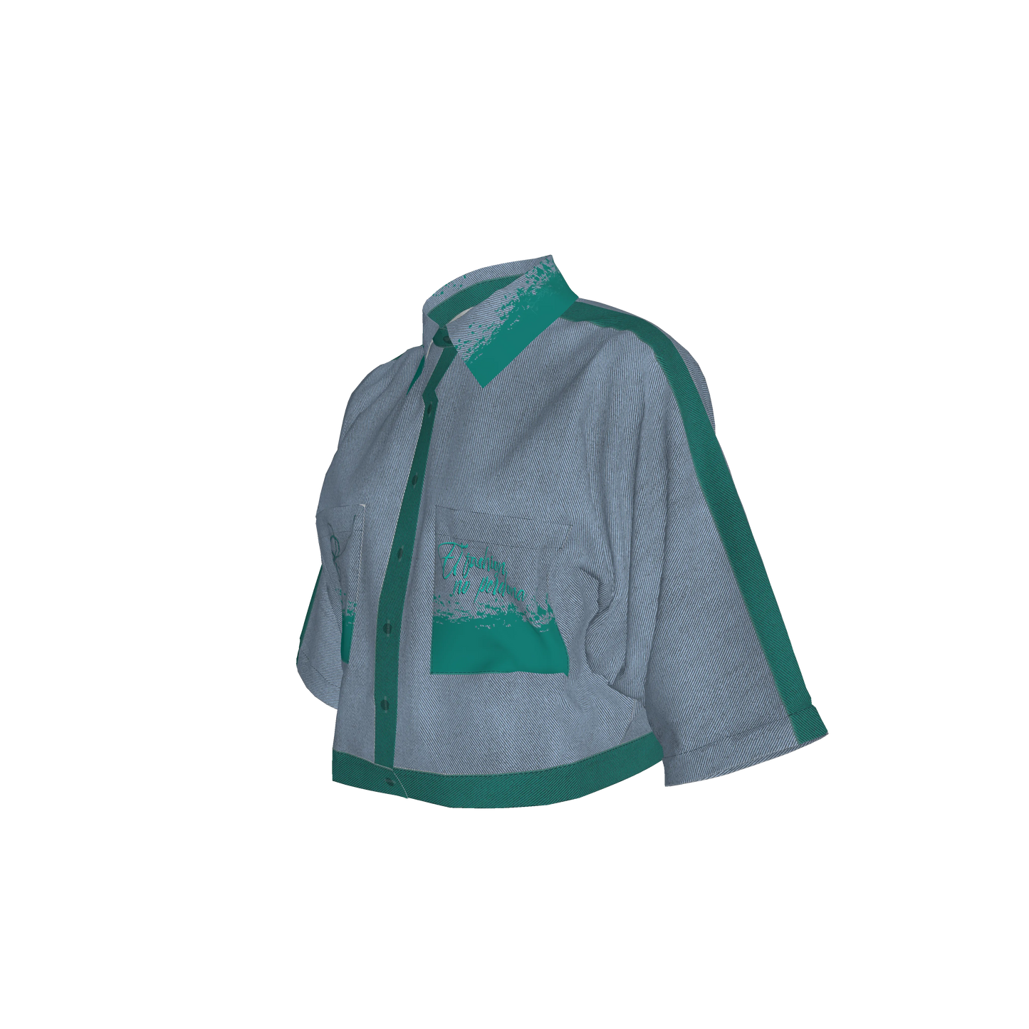 Kimono Sleeve Shirt in Lightweight Cotton Poplin