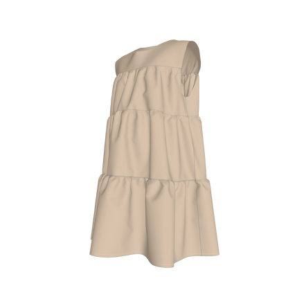 Ruffle Dress without Lining in Pima Cotton Poplin